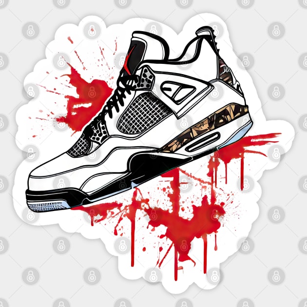 AJ IV - Splatter Sketch ! HOT WEAR !!! Sticker by Buff Geeks Art